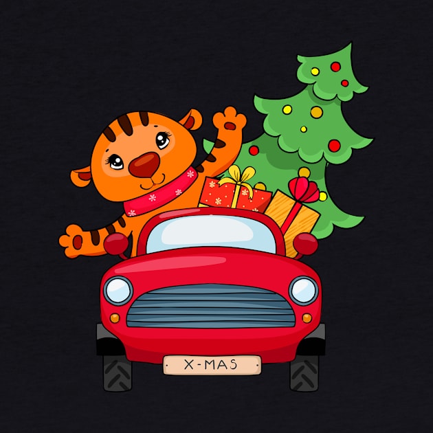 baby tiger in the car by  ESHA-Studio